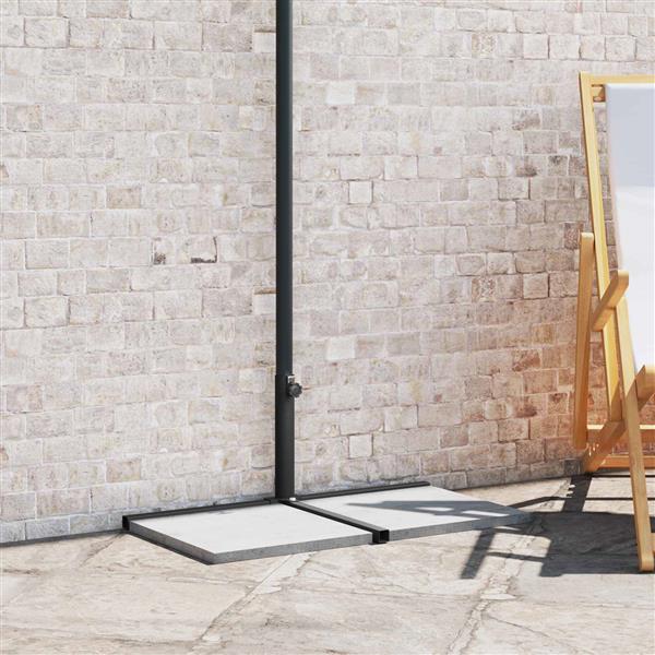 Grote foto vidaxl half parasol basis frame zwart staal for 32 38 mm pole tuin en terras overige tuin en terras