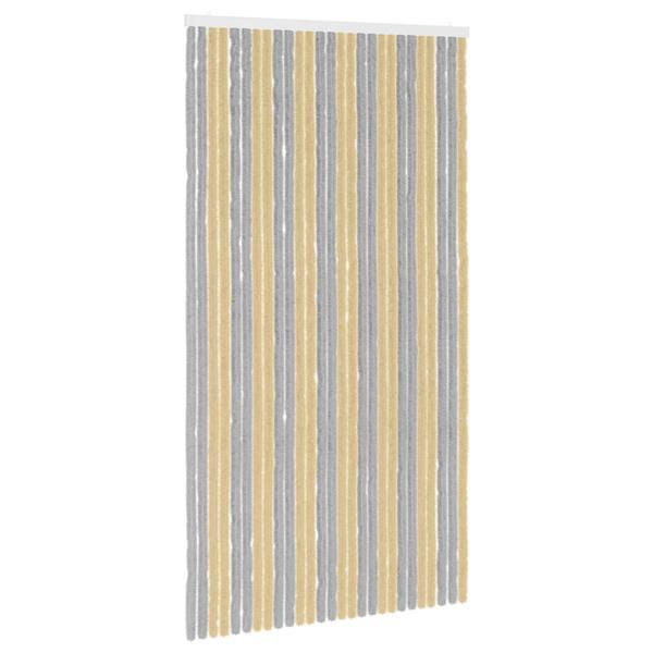Grote foto vidaxl insecten gordijn chenille grijs en beige 118 x 220 cm 100 pp doe het zelf en verbouw deuren en horren