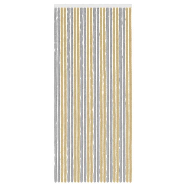 Grote foto vidaxl insecten gordijn chenille grijs en beige 100 x 230 cm 100 pp doe het zelf en verbouw deuren en horren