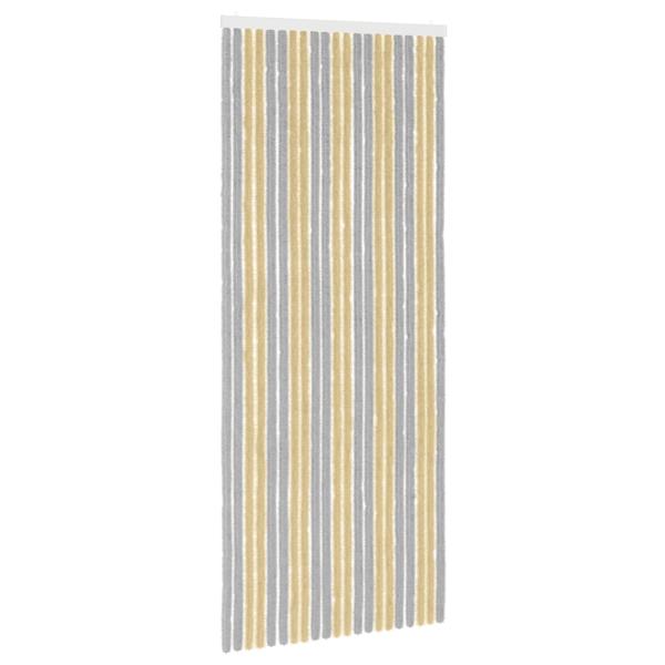 Grote foto vidaxl insecten gordijn chenille grijs en beige 90 x 220 cm 100 pp doe het zelf en verbouw deuren en horren