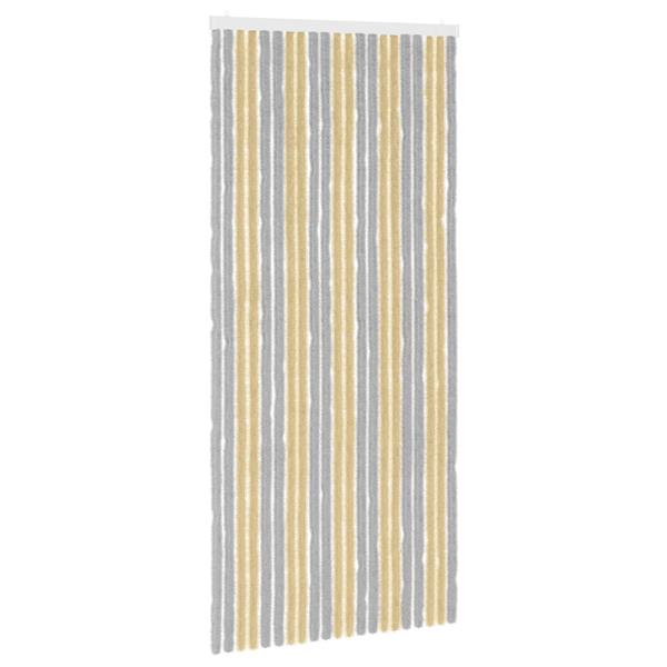 Grote foto vidaxl insecten gordijn chenille grijs en beige 90 x 200 cm 100 pp doe het zelf en verbouw deuren en horren