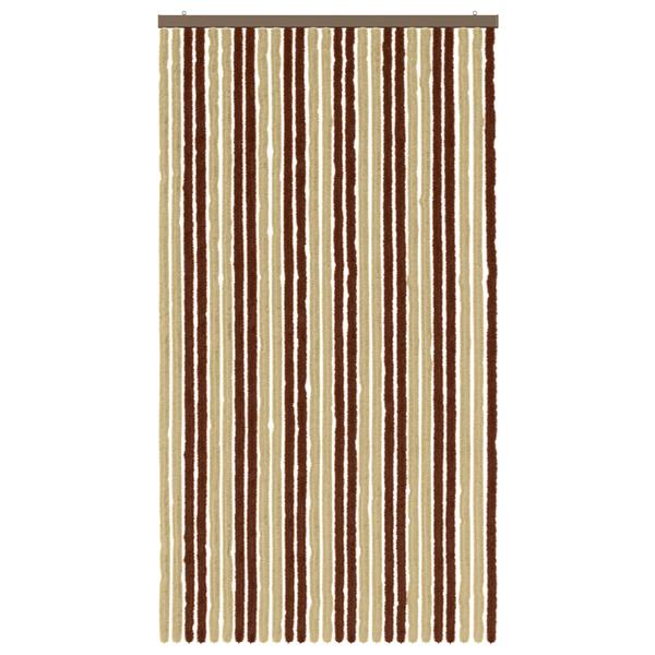 Grote foto vidaxl insecten gordijn chenille bruin en beige 118 x 220 cm 100 pp doe het zelf en verbouw deuren en horren