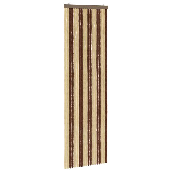 Grote foto vidaxl insecten gordijn chenille bruin en beige 56 x 185 cm 100 pp doe het zelf en verbouw deuren en horren