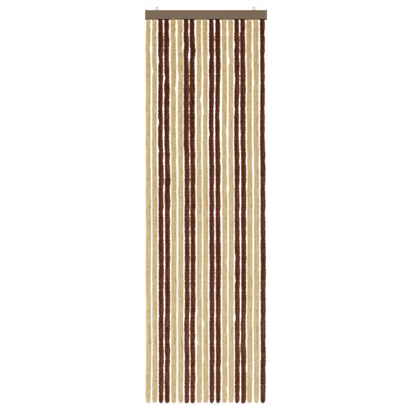 Grote foto vidaxl insecten gordijn chenille bruin en beige 56 x 185 cm 100 pp doe het zelf en verbouw deuren en horren