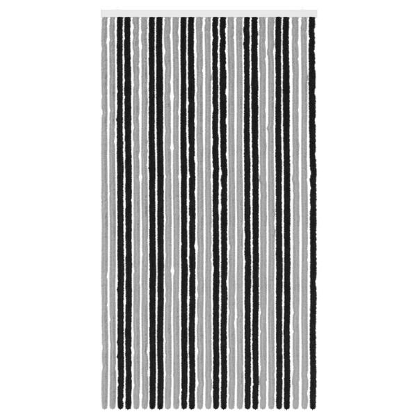 Grote foto vidaxl insecten gordijn chenille grijs en zwart 118 x 220 cm 100 pp doe het zelf en verbouw deuren en horren