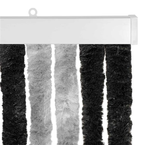 Grote foto vidaxl insecten gordijn chenille grijs en zwart 100 x 230 cm 100 pp doe het zelf en verbouw deuren en horren