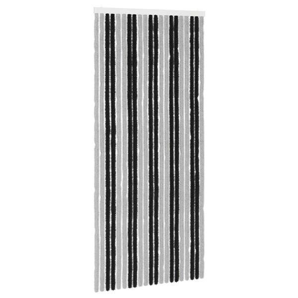 Grote foto vidaxl insecten gordijn chenille grijs en zwart 90 x 200 cm 100 pp doe het zelf en verbouw deuren en horren