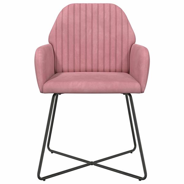 Grote foto vidaxl eettafelstoelen 2 st fluweel roze 55 x 50 x 84 cm huis en inrichting stoelen