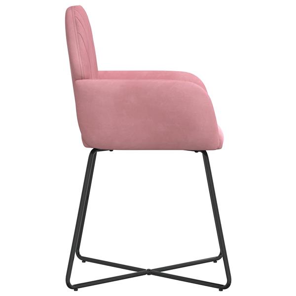 Grote foto vidaxl eettafelstoelen 2 st fluweel roze 55 x 50 x 84 cm huis en inrichting stoelen