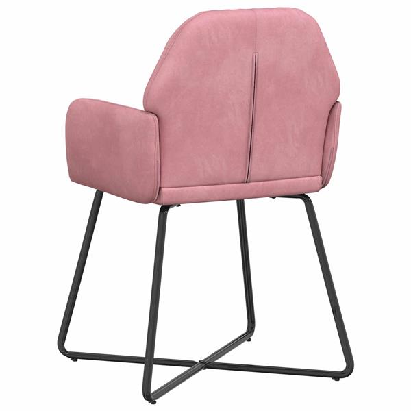 Grote foto vidaxl eettafelstoelen 2 st fluweel roze 55 x 50 x 84 cm huis en inrichting stoelen