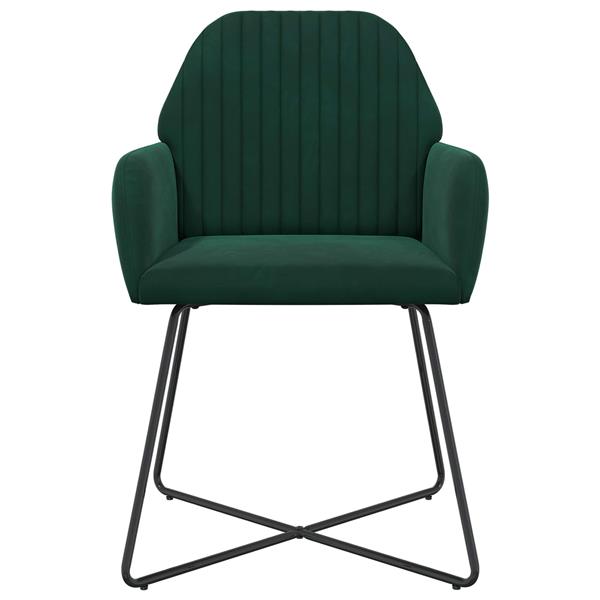 Grote foto vidaxl eettafelstoelen 2 st fluweel donkergroen 55 x 50 x 84 cm huis en inrichting stoelen