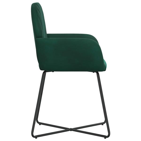 Grote foto vidaxl eettafelstoelen 2 st fluweel donkergroen 55 x 50 x 84 cm huis en inrichting stoelen
