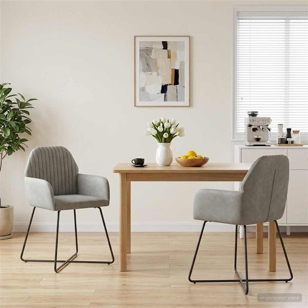 Grote foto vidaxl eettafelstoelen 2 st fluweel lichtgrijs 55 x 50 x 84 cm huis en inrichting stoelen