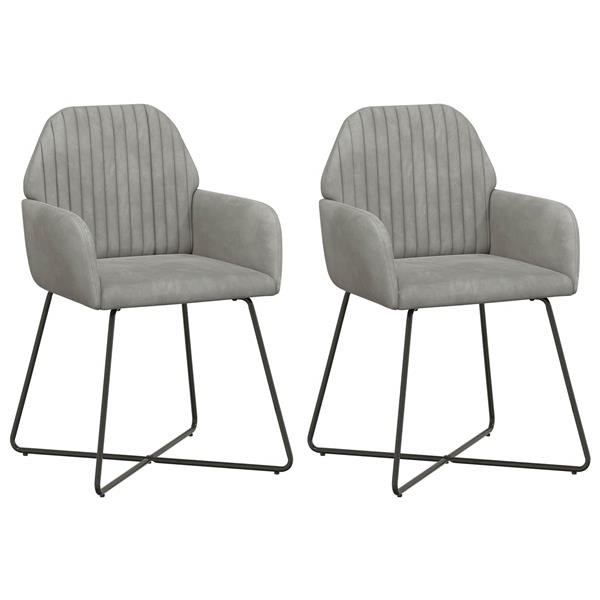 Grote foto vidaxl eettafelstoelen 2 st fluweel lichtgrijs 55 x 50 x 84 cm huis en inrichting stoelen