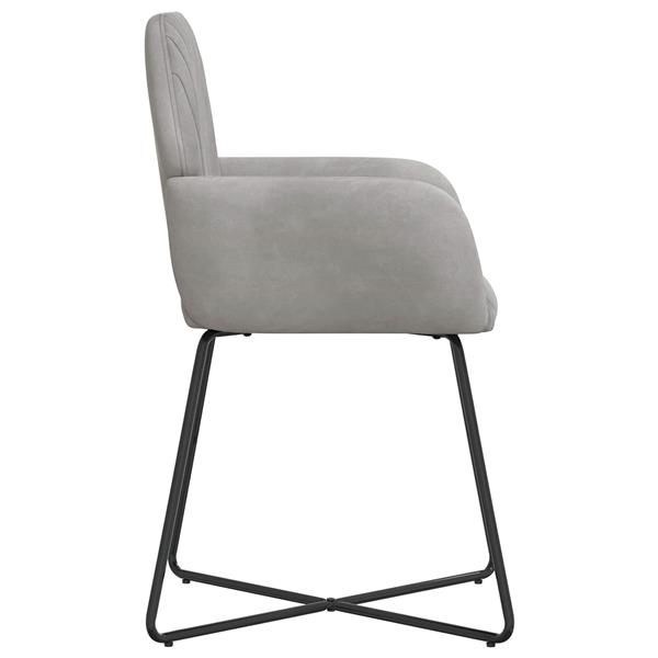 Grote foto vidaxl eettafelstoelen 2 st fluweel lichtgrijs 55 x 50 x 84 cm huis en inrichting stoelen