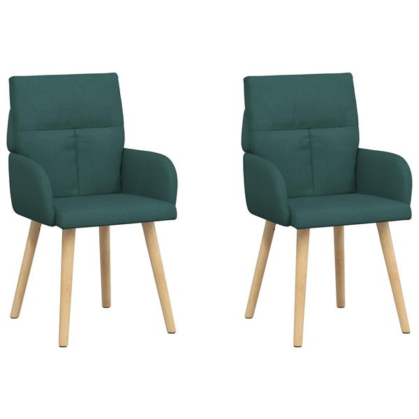 Grote foto vidaxl eettafelstoelen 2 st stof donkergroen 60 x 56 x 85 cm huis en inrichting stoelen