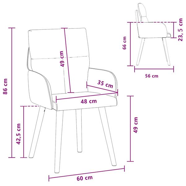 Grote foto vidaxl eettafelstoelen 2 st stof donkergroen 60 x 56 x 85 cm huis en inrichting stoelen