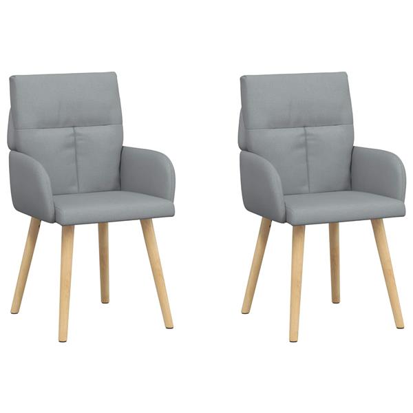 Grote foto vidaxl eettafelstoelen 2 st stof lichtgrijs 60 x 56 x 85 cm huis en inrichting stoelen