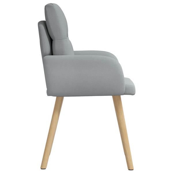 Grote foto vidaxl eettafelstoelen 2 st stof lichtgrijs 60 x 56 x 85 cm huis en inrichting stoelen