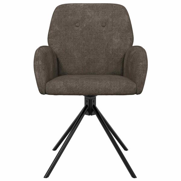 Grote foto vidaxl draai eetstoelen 2 st nep suede leer donkergrijs huis en inrichting stoelen