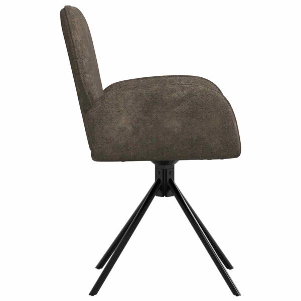 Grote foto vidaxl draai eetstoelen 2 st nep suede leer donkergrijs huis en inrichting stoelen