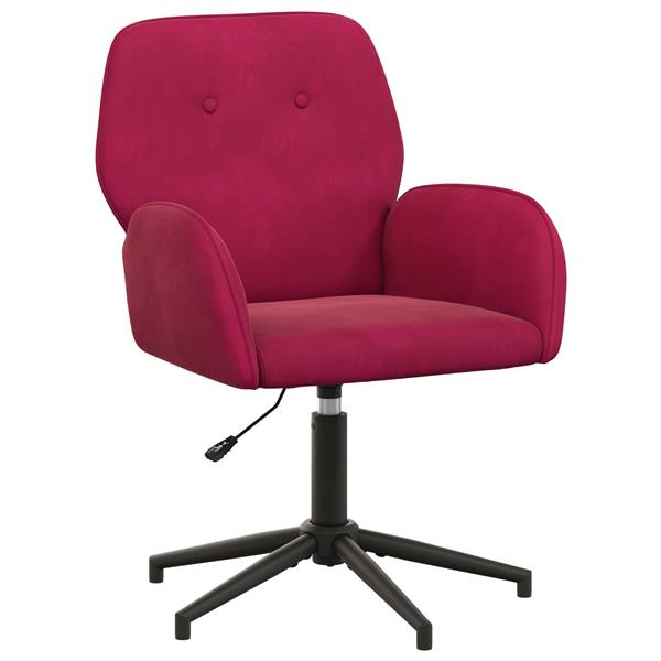 Grote foto vidaxl draaischrijfstoel 54 x 55 x 90 cm wijnrood fluweel huis en inrichting stoelen