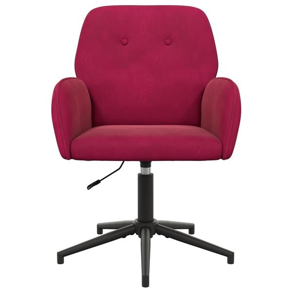 Grote foto vidaxl draaischrijfstoel 54 x 55 x 90 cm wijnrood fluweel huis en inrichting stoelen