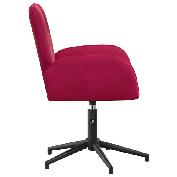 Grote foto vidaxl draaischrijfstoel 54 x 55 x 90 cm wijnrood fluweel huis en inrichting stoelen