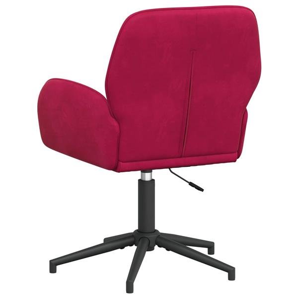 Grote foto vidaxl draaischrijfstoel 54 x 55 x 90 cm wijnrood fluweel huis en inrichting stoelen