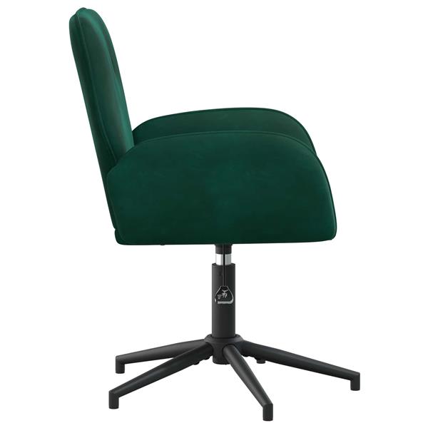 Grote foto vidaxl draaischrijfstoel 54 x 55 x 90 cm donkergroen fluweel huis en inrichting stoelen