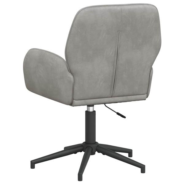 Grote foto vidaxl draaischrijfstoel 54 x 55 x 90 cm lichtgrijs fluweel huis en inrichting stoelen