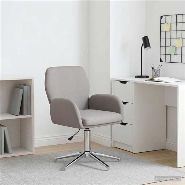 Grote foto vidaxl draaischrijfstoel stof 54 x 58 x 90 cm taupe huis en inrichting stoelen