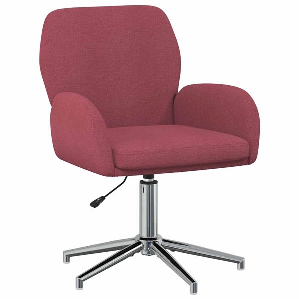 Grote foto vidaxl draaischrijfstoel 54 x 58 x 90 cm wijnrood stof huis en inrichting stoelen