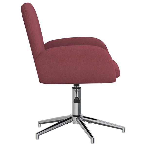 Grote foto vidaxl draaischrijfstoel 54 x 58 x 90 cm wijnrood stof huis en inrichting stoelen