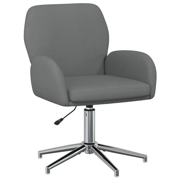 Grote foto vidaxl draaischrijfstoel 54 x 58 x 90 cm donkergrijs stof huis en inrichting stoelen
