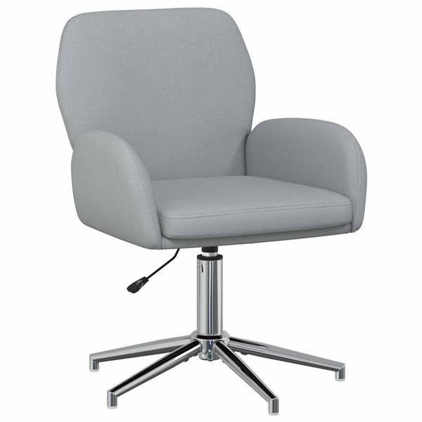 Grote foto vidaxl draaischrijfstoel 54 x 58 x 90 cm lichtgrijs stof huis en inrichting stoelen