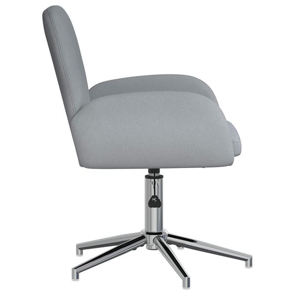 Grote foto vidaxl draaischrijfstoel 54 x 58 x 90 cm lichtgrijs stof huis en inrichting stoelen