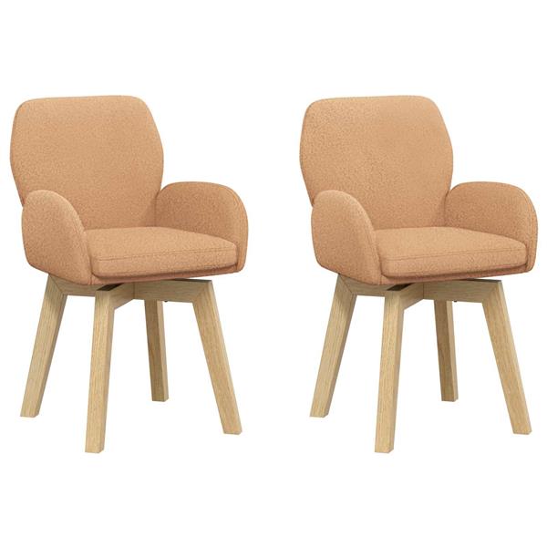 Grote foto vidaxl draai eetstoelen 2 st boucl beige 54 x 58 x 87 cm huis en inrichting stoelen