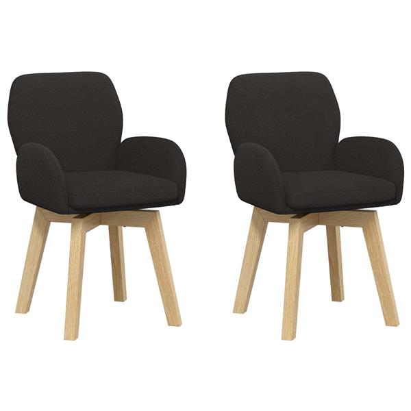 Grote foto vidaxl draai eetstoelen 2 st boucl zwart 54 x 58 x 87 cm huis en inrichting stoelen