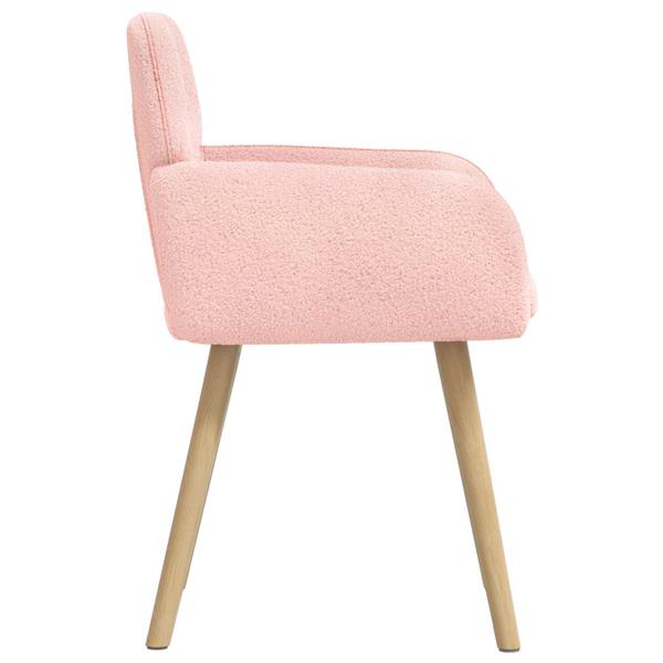 Grote foto vidaxl eettafelstoelen 2 st boucl roze 59 x 56 5 x 85 cm huis en inrichting stoelen