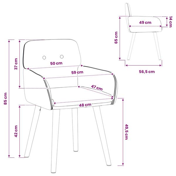 Grote foto vidaxl eettafelstoelen 2 st boucl roze 59 x 56 5 x 85 cm huis en inrichting stoelen