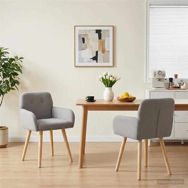 Grote foto vidaxl eettafelstoelen 2 st boucl lichtgrijs 59 x 56 5 x 85 cm huis en inrichting stoelen