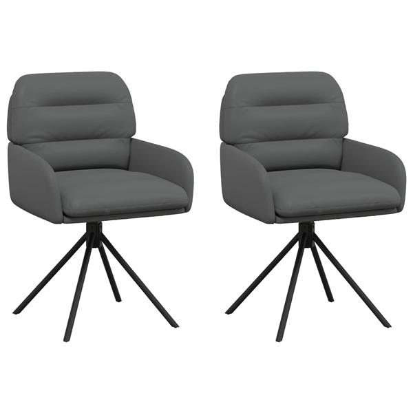 Grote foto vidaxl draai eetstoelen 2 st kunstleer grijs 59 x 59 5 x 90 cm huis en inrichting stoelen