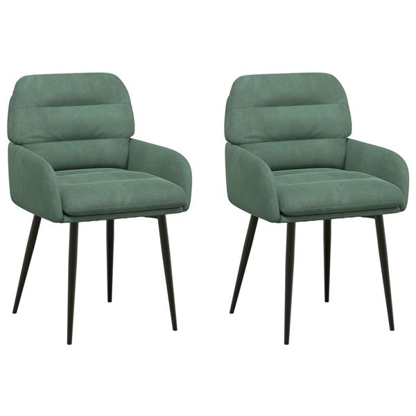 Grote foto vidaxl eettafelstoelen 2 st fluweel zeegroen 59 x 59 5 x 90 cm huis en inrichting stoelen