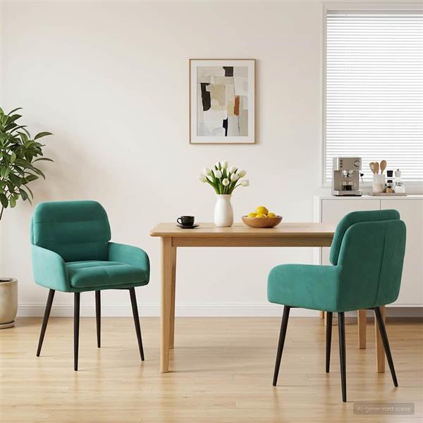 Grote foto vidaxl eettafelstoelen 2 st fluweel turquoise 59 x 59 5 x 90 cm huis en inrichting stoelen