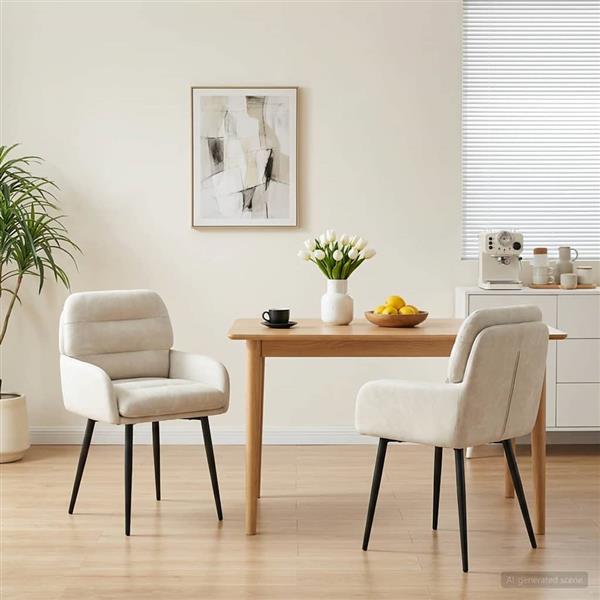 Grote foto vidaxl eettafelstoelen 2 st fluweel cr mekleurig 59 x 59 5 x 90 cm huis en inrichting stoelen