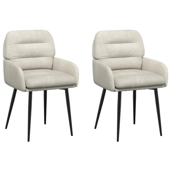 Grote foto vidaxl eettafelstoelen 2 st fluweel cr mekleurig 59 x 59 5 x 90 cm huis en inrichting stoelen