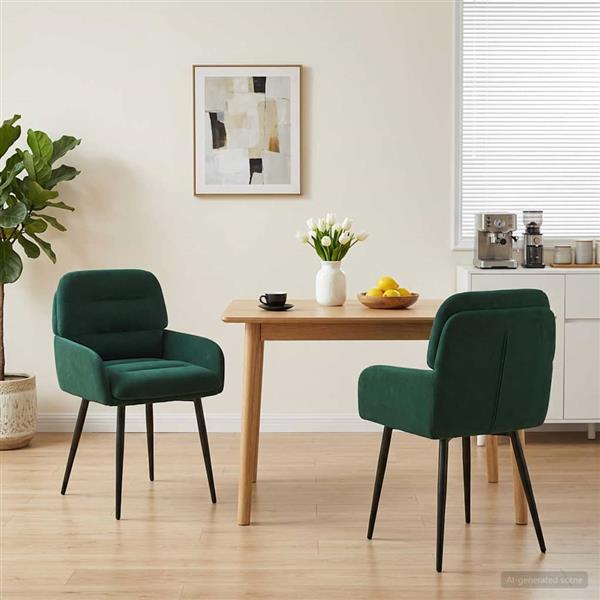 Grote foto vidaxl eettafelstoelen 2 st fluweel donkergroen 59 x 59 5 x 90 cm huis en inrichting stoelen