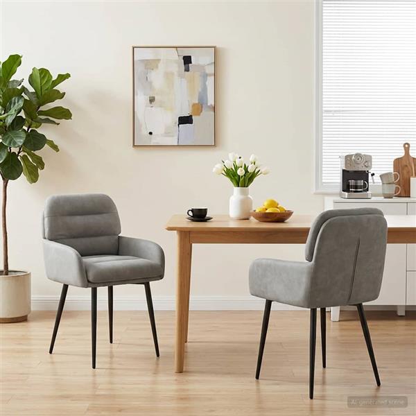 Grote foto vidaxl eettafelstoelen 2 st fluweel lichtgrijs 59 x 59 5 x 90 cm huis en inrichting stoelen