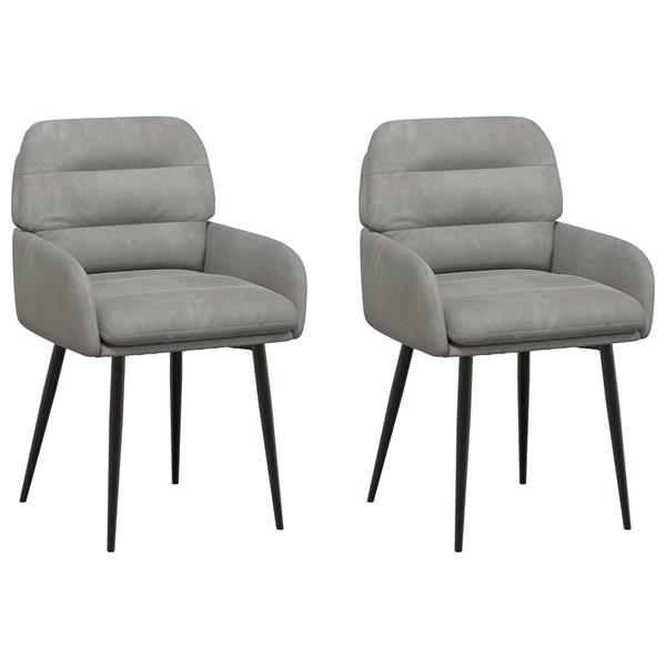 Grote foto vidaxl eettafelstoelen 2 st fluweel lichtgrijs 59 x 59 5 x 90 cm huis en inrichting stoelen